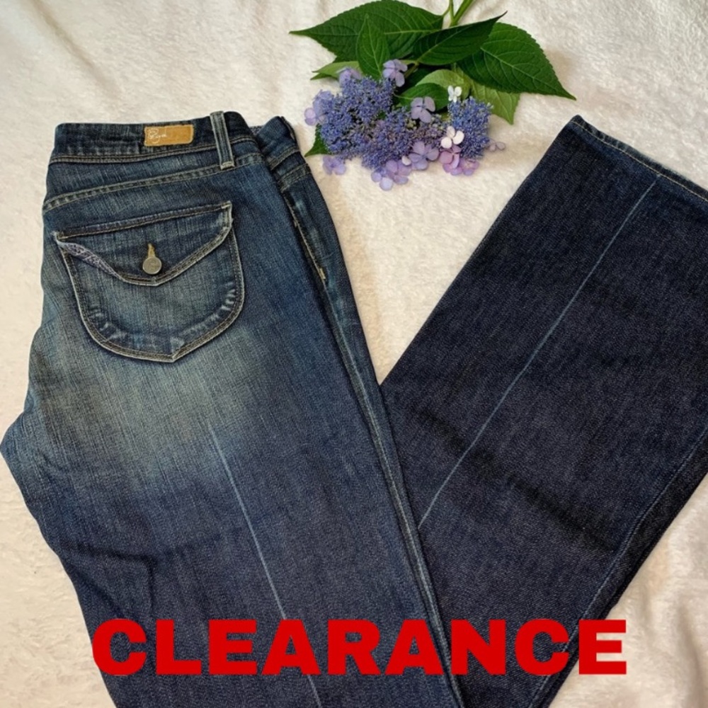 Paige Petite Pico Low Rise Boot Cut Denim Jeans